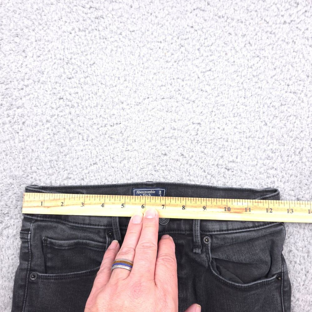 Abercrombie Jeans Womans 28 6L Black Thrashed High Rise Skinny Ripped Knees - Picture 4 of 11